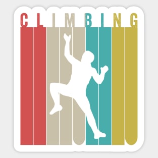 Climbing Silhouette Retro Vintage Style Sticker